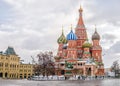 St. Basil`s Cathedral in Moscow, winter view