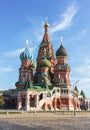 St Basil`s cathedral on Red Square in Moscow, famous tourist attraction, landmark of Moscow, Russia. Royalty Free Stock Photo