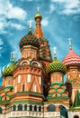 St Basil`s Cathedral on Red Square, Moscow, Russia, Europe. It is a famous landmark of Moscow. Saint Basil`s church in Moscow Royalty Free Stock Photo