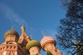 St. Basil's Cathedral on Red square in spring day. Moscow, Russia Royalty Free Stock Photo