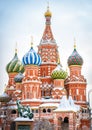 St Basil`s Cathedral on Red Square in winter, Moscow, Russia Royalty Free Stock Photo