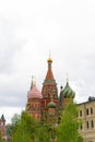 St. Basil's Cathedral on Red Square in Moscow and nobody around. Kremlin Royalty Free Stock Photo