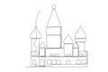 St Basils Cathedral in Moscow Russia line art