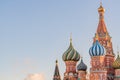 St Basils cathedral on Red Square in Moscow on sunset Royalty Free Stock Photo