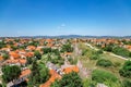 St. Benedict hill and Veszprem city panorama view from castle in Hungary Royalty Free Stock Photo