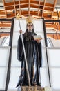 St Benedict statue used for worship by pilgrims in the Crypt