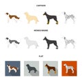 St. Bernard, retriever,doberman, labrador. Dog breeds set collection icons in cartoon,flat,monochrome style vector