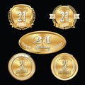 21st Birthday Anniversary Badge Royalty Free Stock Photo