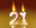 21st Birthday - Candles Royalty Free Stock Photo