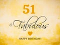 51st birthday card wishes illustration