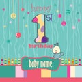 1st Birthday Greeting Card Royalty Free Stock Photo