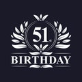 51st Birthday logo, 51 years Birthday celebration
