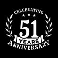 51 years anniversary celebration logotype. 51st anniversary logo. Vector and illustration.