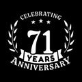 71 years anniversary celebration logotype. 71st anniversary logo. Vector and illustration. Royalty Free Stock Photo