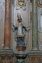 St. Blaise, statue on the altar of St. Anthony of Padua in the Franciscan Church of St. Peter in Cernik, Croatia