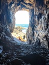 ST Blaze hiking trail cave at the beach Royalty Free Stock Photo