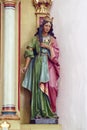St. Catherine of Alexandria, statue on the altar of St. Barbara in the church of the Assumption of the Virgin Mary in