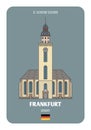 St. Catherine Church in Frankfurt, Germany. Architectural symbols of European cities