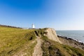 St Catherine`s Lighthouse on Isle of Wight at Watershoot Bay in Royalty Free Stock Photo