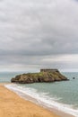 St Catherines Island, Tenby in Wales, portrait, copyspace