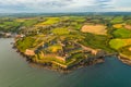 St. Charles Fort Kinsale Cork Ireland coast line old Irish touristic landmark sunset amazing aerial