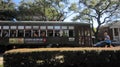 Historic Green Streetcar on St Charles Avenue in New Orleans Louisiana Royalty Free Stock Photo