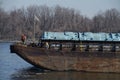 ST. CHARLES, UNITED STATES - Dec 23, 2008: river barge