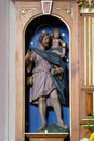 St. Christopher, statue on the altar of St. Vitus in the parish church of St. Nicholas in Scitarjevo, Croatia