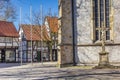 St. Christophorus church and old houses in Werne Royalty Free Stock Photo