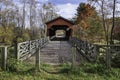 Shaeffer Campbell Covered Bridge October landscape Royalty Free Stock Photo