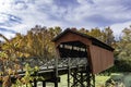Shaeffer Campbell Covered Bridge autumn colors Royalty Free Stock Photo