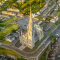 St Colman`s Cathedral Cobh Cork Ireland aerial amazing Irish landmark traditional town Royalty Free Stock Photo