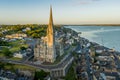 St Colman`s Cathedral Cobh Cork Ireland aerial amazing Irish landmark traditional town