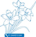 St. Davidâs Day blue vector icon.