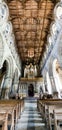 St Davids Cathedral Nave vertical panorama Royalty Free Stock Photo
