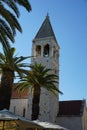 St. Dominic Church and monastery in Trogir, the shot of the bell tower Royalty Free Stock Photo