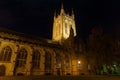 St Edmundsbury Cathedral in Bury St Edmunds at night