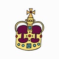 St Edward`s Crown, one of the Crown Jewels of the United Kingdom illustration Royalty Free Stock Photo