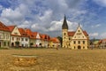 St. Egidius Basilica and city hall in old city of Bardejov, Slovakia