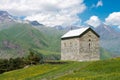 St. Elias the Prophet Church. a famous landscape in Kazbegi, Mtskheta-Mtianeti, Georgia