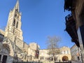 St Emilion church gothic in UNESCO historic city of wine tourism