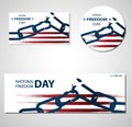 1st February National Freedom Day Illustration with broken chains banners or posters template. Royalty Free Stock Photo