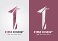 1st First destiny an icon symbol from letter alphabet number 1.