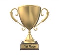 1st First Place Trophy Gold Winner Cup Award 3D Illustration Royalty Free Stock Photo