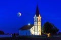 Church with a view of the lunar eclipse