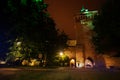 St. Florian's Street gates at night in Krakow Royalty Free Stock Photo