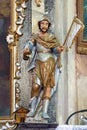 St. Florian statue on the altar of the Holy Trinity at the Church of the Visitation in Gornji Draganec, Croatia