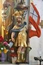 St. Florian, statue on the altar Our Lady of Sorrows in the church of St. Peter in Sveti Petar Mreznicki, Croatia