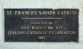 St. Frances Xavier Cabrini Statue, plaque, Santa Barbara, CA, USA