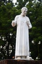 St. Francis Xavier statue in front of the ruins of St Paul`s Church in Malacca Malaysia